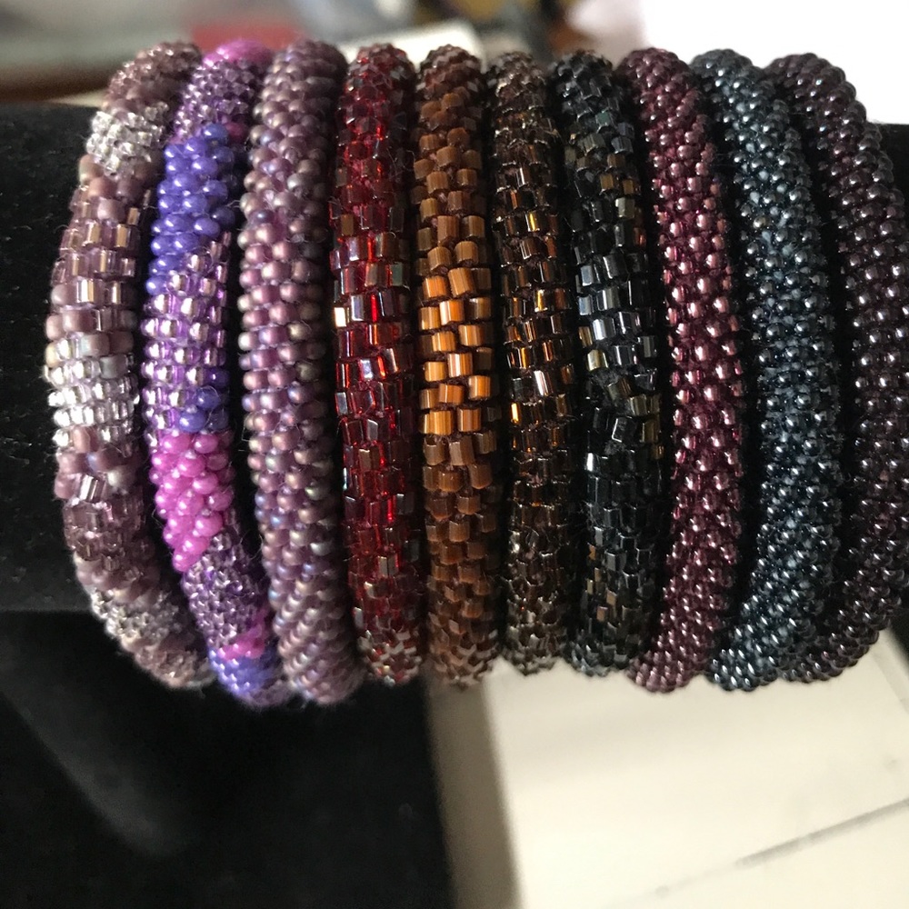 Rolls on beaded bracelets